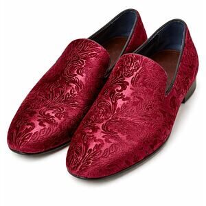 Robert Graham Cedric RG5242S Red Canvas Floral Low Top Casual Loafers Shoes 12